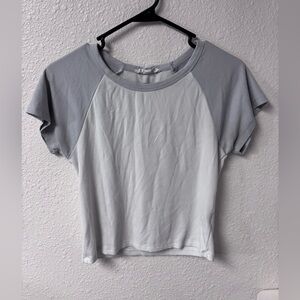 Stylish Two-Tone Short Sleeve Top